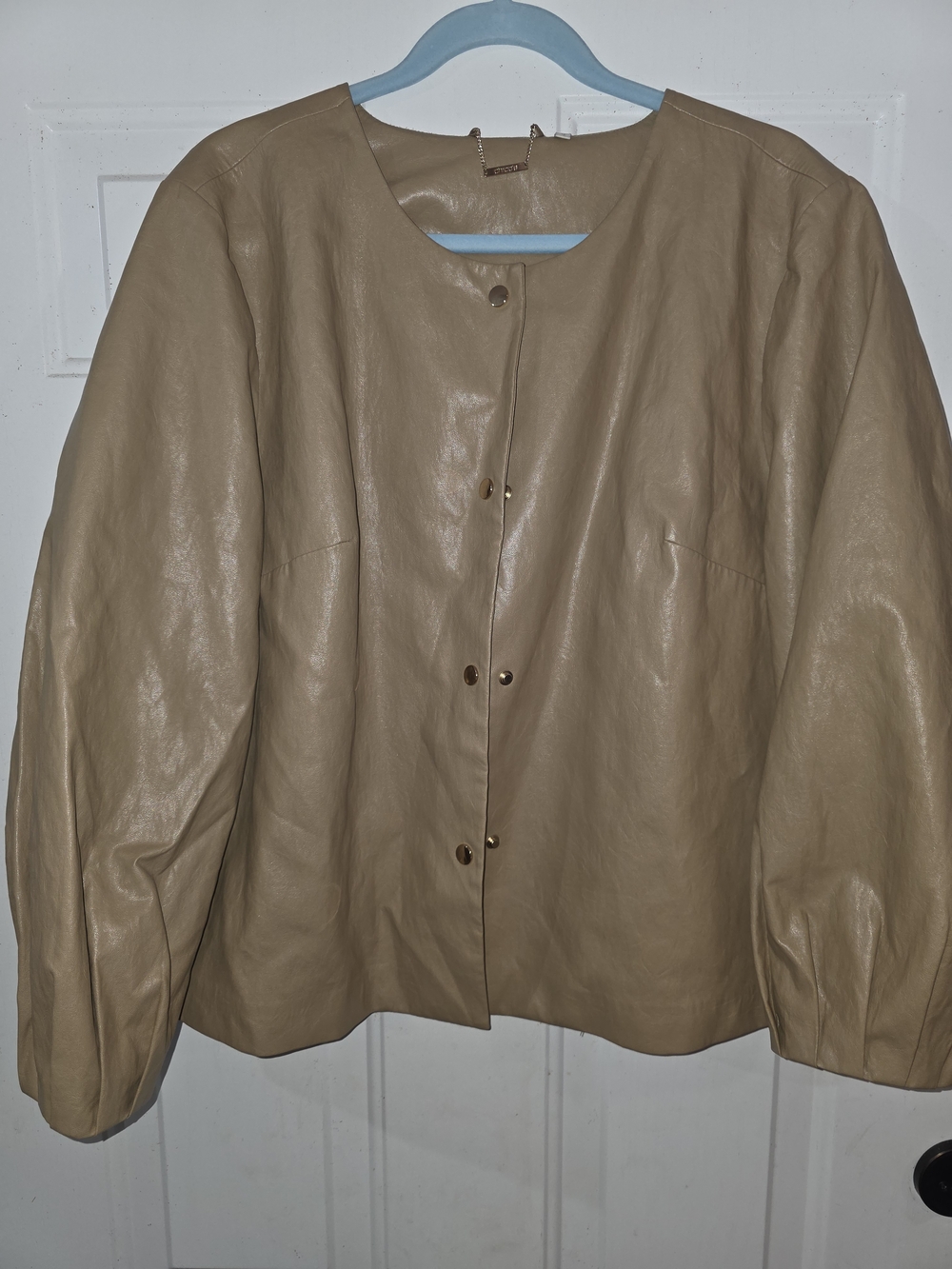 Chico's Faux Leather Button-Front Jacket